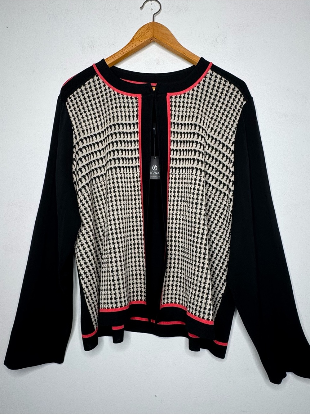 Ming Wang Geometric Cardigan Sweater - Size 2X
